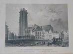 044 / St. Romboutskerk te Mechelen Staalgravure uit 1835, Antiek en Kunst, Kunst | Etsen en Gravures, Ophalen of Verzenden
