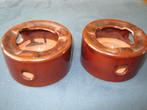2 Bruine aardewerk warmte houders voor waxinelichtjes, Huis en Inrichting, Keuken | Servies, Overige typen, Ophalen of Verzenden