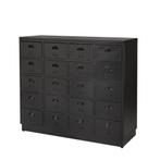 SHOWROOM Refurbished Apothekerkast Vintage Ladekast Zwart, Info@dehanzeherten.nl, 100 tot 150 cm, 5 laden of meer, Nieuw