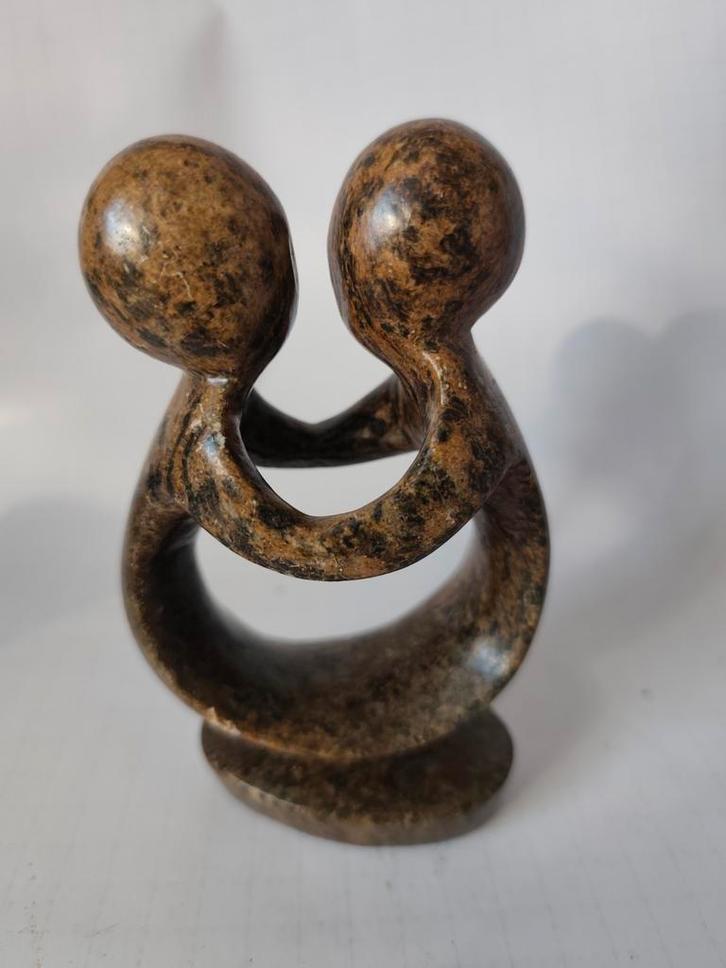 Serpentijnsteen Beeldje - Moeder en Kind, Antiek en Kunst, Kunst | Beelden en Houtsnijwerken, Ophalen of Verzenden