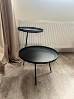Tafeltje zwart, Huis en Inrichting, Tafels | Bijzettafels, Minder dan 55 cm, Gebruikt, Rond, Ophalen