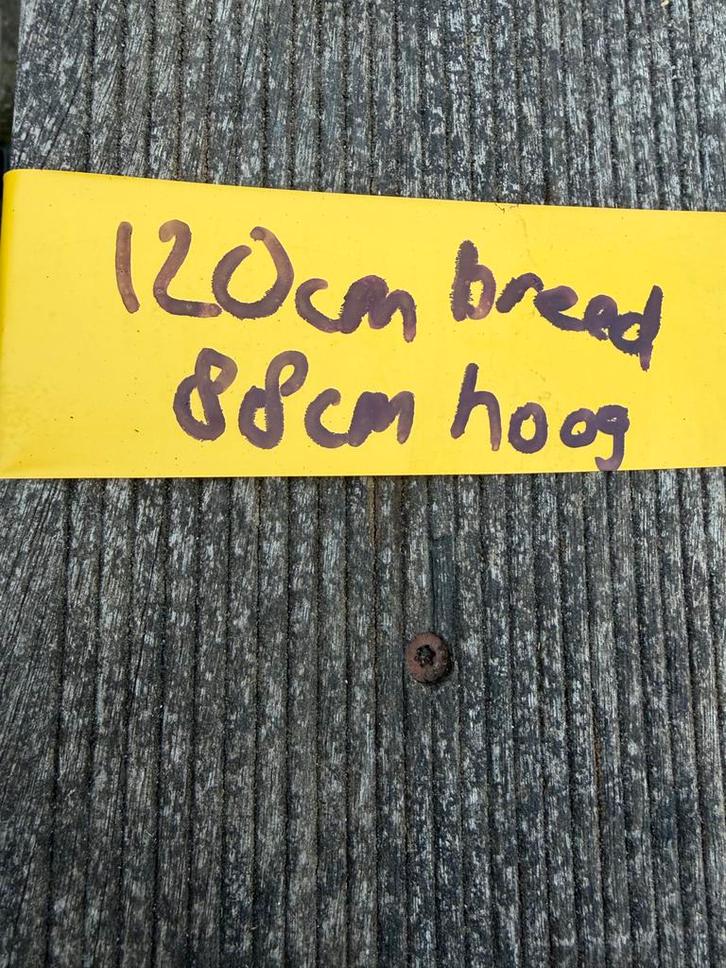 Hardhouten  balustrade/ hek  - 88cm hoog, Tuin en Terras, Schuttingen, Gebruikt, Hout, 1 tot 2 meter, Minder dan 3 meter, Ophalen