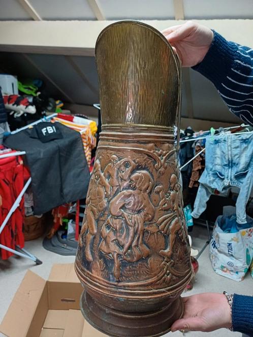 Antieke Koperen Kan met Figuren, Antiek en Kunst, Antiek | Koper en Brons, Koper, Ophalen