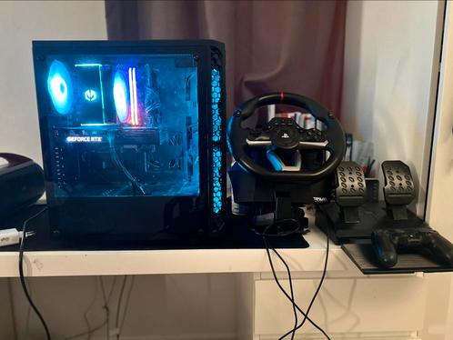 Gaming pc+stuur(gas en rem inclusief)+playstation 4 console, Computers en Software, Desktop Pc's, Zo goed als nieuw, 4 Ghz of meer