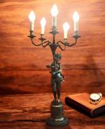 Grote tafellamp / staande lamp antiek barok engel beeld goud, Ophalen of Verzenden, Gebruikt, Overige materialen, Minder dan 50 cm