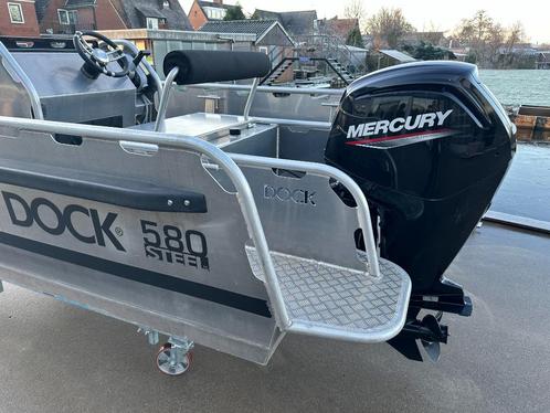 Dock Steel 580 + Mercury 115pk ELPT uit 2023, Watersport en Boten, Motorboten en Motorjachten, Gebruikt, Aluminium, Tot 6 meter