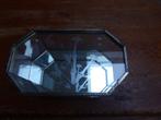 8-hoekig glas in koper doosje met gravering, groot model, Antiek en Kunst, Ophalen of Verzenden