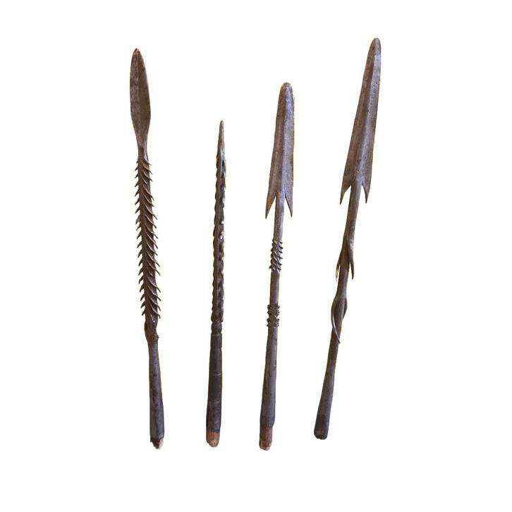 4 Antiek Smeedijzeren Afrikaanse Speerpunten, Antiek en Kunst, Antiek | Overige Antiek, Ophalen