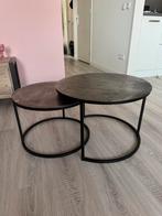 Twee tin metaal gekleurde salontafeltjes, Huis en Inrichting, Tafels | Salontafels, Ophalen, Minder dan 50 cm, Gebruikt, 50 tot 100 cm