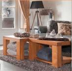 Mooie licht eikenhouten salontafel met opbergruimte, Ophalen, Gebruikt, 50 tot 100 cm, 50 tot 100 cm