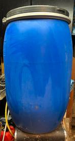 Kunststof Ton met Deksel - Blauw, Tuin en Terras, Regentonnen, 150 liter of meer, Ophalen, Gebruikt, Kunststof