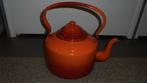 grote oranjegevlamd emaille ketel, doorsnee 26H24cm, Ophalen of Verzenden