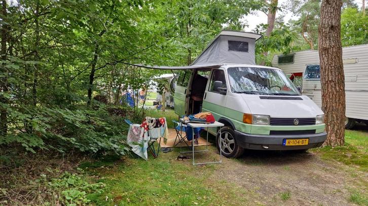 Volkswagen T4 1996 Campergekeurd Dubbeltoon wit, mint groen, Auto's, Volkswagen, Particulier, Transporter, Diesel, Euro 2, Handgeschakeld
