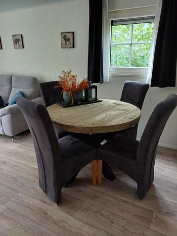 Steigerhouten eetkamer tafel + bijzettafel