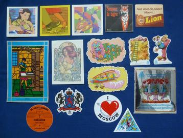 nr18 Diverse jaren 70 - 80 stickers 16 stuks beschikbaar voor biedingen