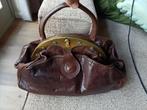 Vintage leren tas, Sieraden, Tassen en Uiterlijk, Tassen | Reistassen en Weekendtassen, 40 tot 60 cm, Gebruikt, Bruin, Minder dan 35 cm