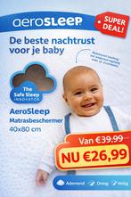 AEROSLEEP Matrasbeschermer 40x80 MEGA OUTLET SALE!, Jongetje of Meisje, Wit, Nieuw, Ophalen of Verzenden