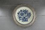 Vintage Distel Delfts Blauw wandbord in tinnen rand, Verzenden