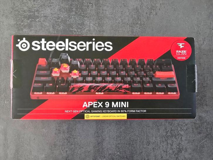Steelseries Apex 9 Mini - Faze Clan Edition, Computers en Software, Toetsenborden, Nieuw, Qwerty, Bedraad, Gaming toetsenbord