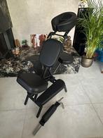 Inklapbare massagestoel met koffer, zwart, zgan, Sport en Fitness, Massageproducten, Ophalen, Zo goed als nieuw, Massagestoel of Kussen