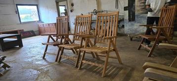 Teakhouten Tuinset - 3 Stoelen beschikbaar voor biedingen