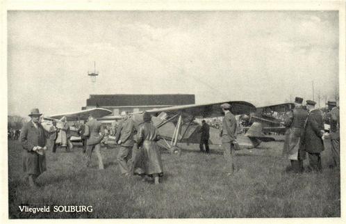 Vliegveld Souburg - vliegtuig volk - ongelopen, Verzamelen, Ansichtkaarten | Nederland, Ongelopen, Utrecht, 1920 tot 1940, Verzenden