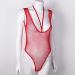 Rode doorzichtige dames bodysuit / lingerie romper vrouwen, Verzenden, Rood, Body of Korset