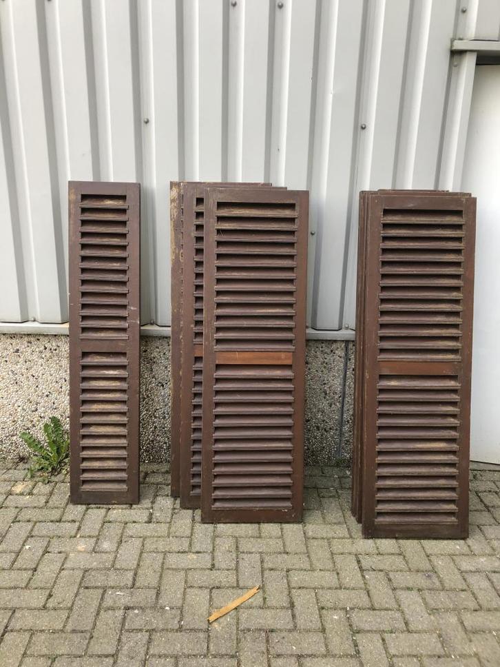 Prachtige zware meranti louvreluiken, Doe-het-zelf en Verbouw, Deuren en Horren, Zo goed als nieuw, Overige typen, Hout