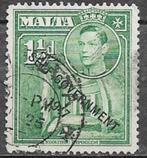 MALTA 1½ d. zegel Koning George VI 1953, Postzegels en Munten, Verzenden, Gestempeld