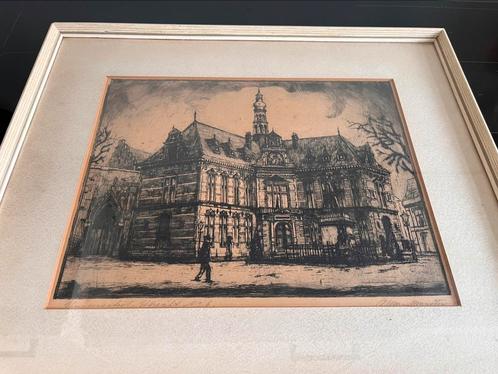 Originele ets A.W. van Munster, gesigneerd, Antiek en Kunst, Kunst | Tekeningen en Foto's, Ophalen of Verzenden