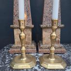 Antiek koperen kandelaars, 18e eeuw, Ophalen of Verzenden, Koper of Brons
