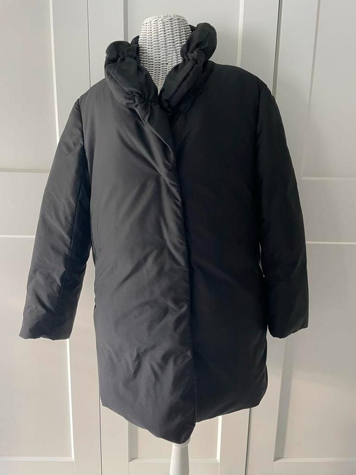 Zwarte winterjas van Claudia Strater in maat L, Kleding | Dames, Jassen | Winter, Gedragen, Maat 42/44 (L), Zwart, Ophalen of Verzenden