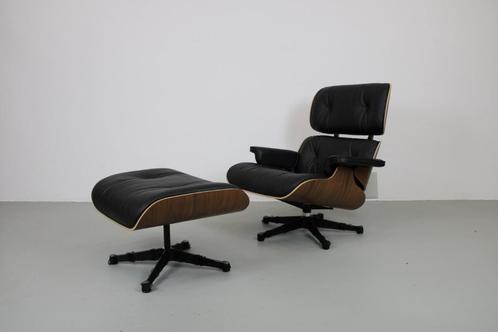 Vitra Lounge Chairs met Ottoman, Noten, Premium leer F zwart, Huis en Inrichting, Fauteuils, Nieuw, Hout, Leer, Metaal, Overige materialen