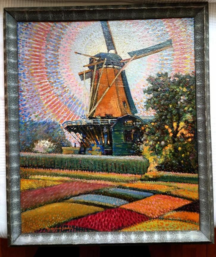 Karel VAN SEBEN (1893-1988) Korenmolen te Zwanenburg ~1950, Antiek en Kunst, Kunst | Schilderijen | Klassiek, Ophalen of Verzenden