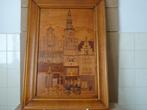 Ingelegd hout schilderij Amsterdam 63x88cm intarsia 1950