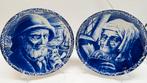 2x Royal Boch Delft borden – zeeman & lezende dame, Antiek en Kunst, Ophalen of Verzenden