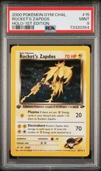 15/132 rocket's zapdos 1e psa 9 € 375,00 holo, Ophalen of Verzenden, Nieuw, Losse kaart