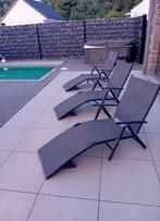 3 verstelbare en opklapbare ligbedden, Tuin en Terras, Ophalen, Gebruikt, Aluminium, Verstelbaar