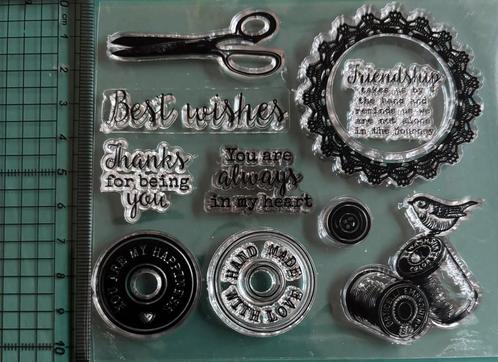 Handwerk en naaigerei en uitspraken (10 stempels), Hobby en Vrije tijd, Stempelen, Nieuw, Clearstamp, Ophalen of Verzenden