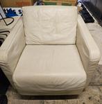 Molinari 2x leren fauteuil, Ophalen, Gebruikt, 50 tot 75 cm, Leer