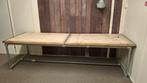 Bureau van steenschotten/steigerbuis, eettafel industrieel, Huis en Inrichting, Bureaus, Ophalen, Gebruikt, Bureau