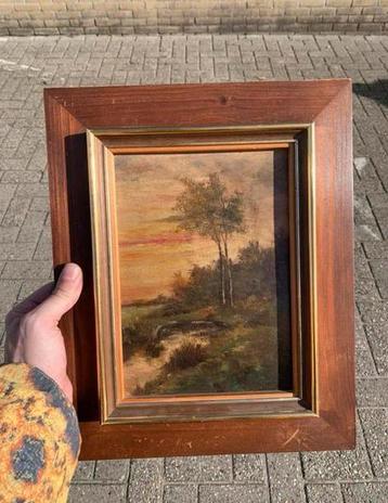 Olieverfschilderij op paneel gesigneerd beschikbaar voor biedingen