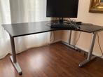 Hoekbureau Ikea, donkerbruin/zwart, Ophalen, In hoogte verstelbaar, Gebruikt, Bureau