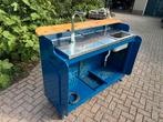 Mobiele bar met tap rvs blad, Ophalen, Zo goed als nieuw