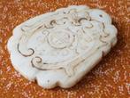 Mooi antiek Oosters jade amulet met draken 6,3 cm., Antiek en Kunst, Ophalen of Verzenden