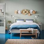IKEA Nesttun bedframe tweepersoons - 160x200cm, Huis en Inrichting, Slaapkamer | Bedden, 160 cm, Metaal, Wit, Zo goed als nieuw