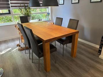 Eikenhouten eettafel - MASSIEF - 200x100cm beschikbaar voor biedingen