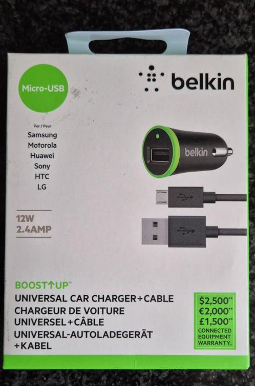 Belkin 2.4 A Universal Car Charger with 1.2 m Micro-USB Cabl, Telecommunicatie, Autoladers, Nieuw, Ophalen of Verzenden