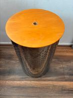 Vintage Wasmand met Houten Deksel, Ophalen, Gebruikt, Bruin