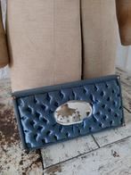 Antiek oud zijde zijden blauw doos doosje spiegel, Antiek en Kunst, Ophalen of Verzenden